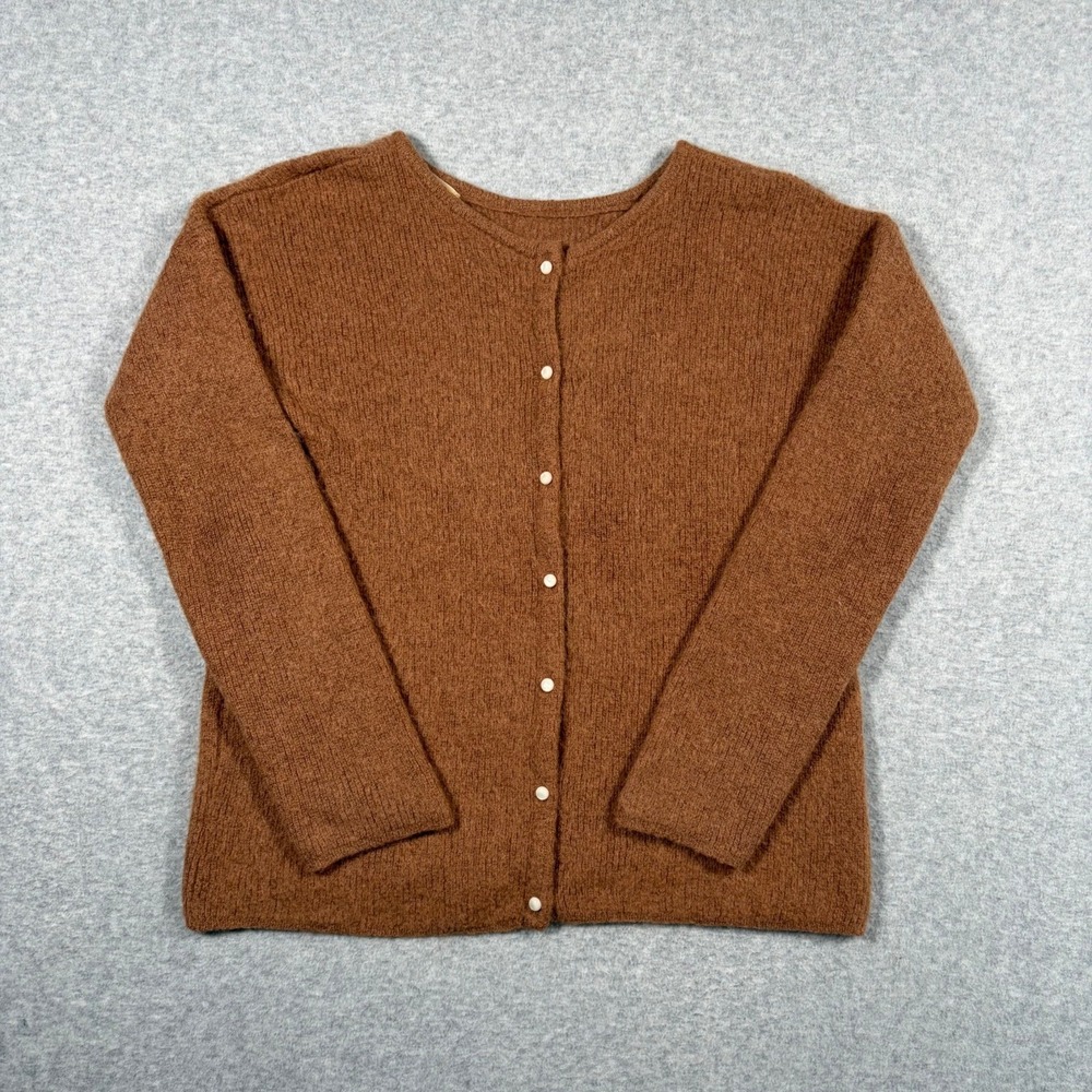 La Maille Sezane Gaspard Cardigan Women XS Brown Mohair Alpaca Button Up Sweater